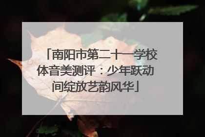 南阳市第二十一学校体音美测评：少年跃动间绽放艺韵风华