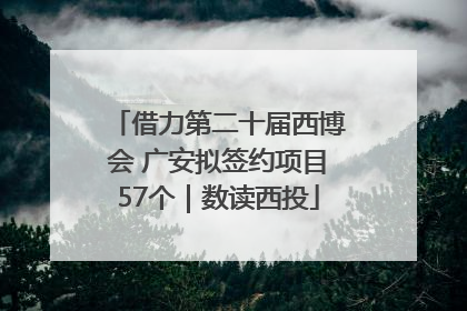 借力第二十届西博会 广安拟签约项目57个｜数读西投