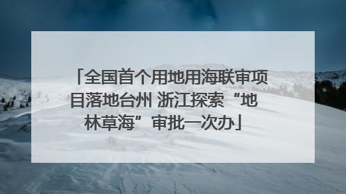 全国首个用地用海联审项目落地台州 浙江探索“地林草海”审批一次办