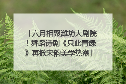 六月相聚潍坊大剧院！舞蹈诗剧《只此青绿》再掀宋韵美学热潮