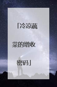 冷凉蔬菜的增收密码
