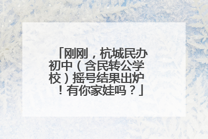刚刚，杭城民办初中（含民转公学校）摇号结果出炉！有你家娃吗？