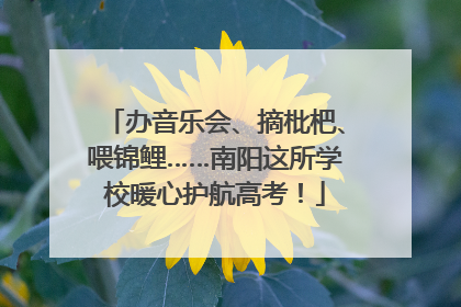 办音乐会、摘枇杷、喂锦鲤……南阳这所学校暖心护航高考！