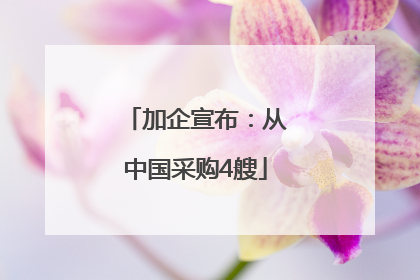 加企宣布：从中国采购4艘