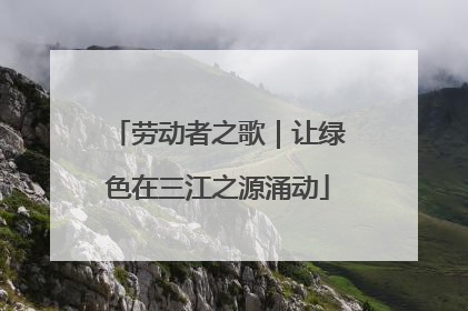 劳动者之歌｜让绿色在三江之源涌动