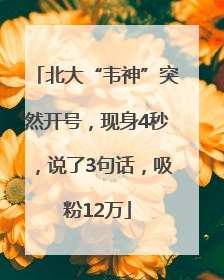 北大“韦神”突然开号，现身4秒，说了3句话，吸粉12万
