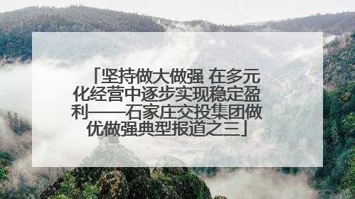 坚持做大做强 在多元化经营中逐步实现稳定盈利——石家庄交投集团做优做强典型报道之三