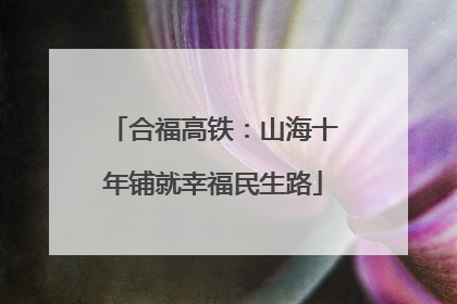 合福高铁：山海十年铺就幸福民生路