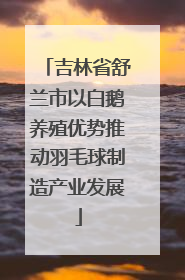 吉林省舒兰市以白鹅养殖优势推动羽毛球制造产业发展