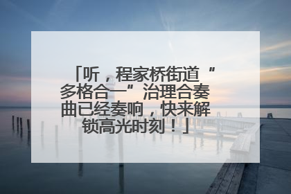 听，程家桥街道“多格合一”治理合奏曲已经奏响，快来解锁高光时刻！