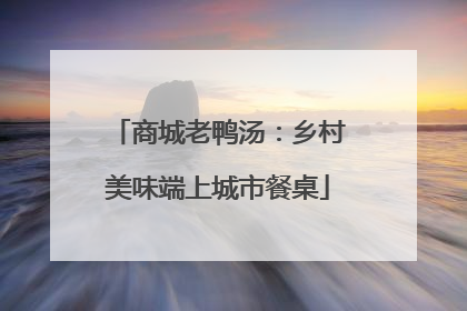 商城老鸭汤：乡村美味端上城市餐桌