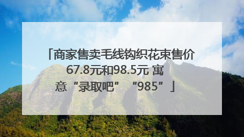 商家售卖毛线钩织花束售价67.8元和98.5元 寓意“录取吧”“985”