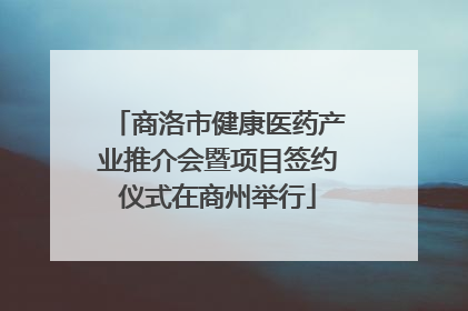 商洛市健康医药产业推介会暨项目签约仪式在商州举行