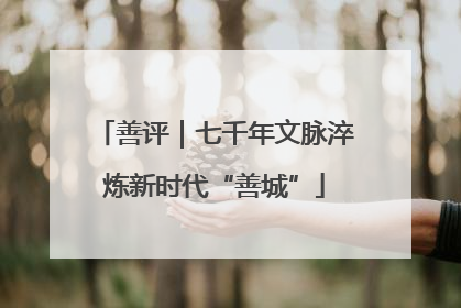 善评｜七千年文脉淬炼新时代“善城”