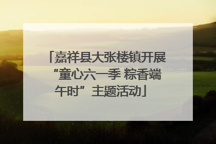 嘉祥县大张楼镇开展“童心六一季 粽香端午时”主题活动
