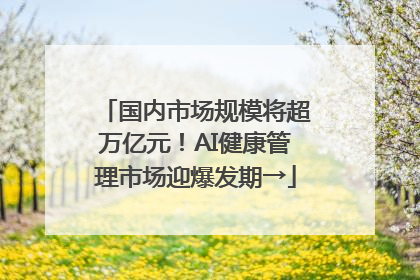 国内市场规模将超万亿元！AI健康管理市场迎爆发期→