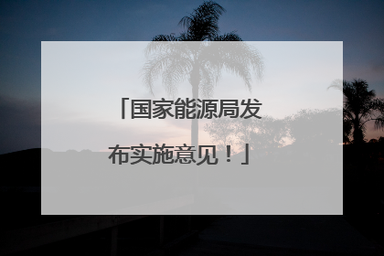 国家能源局发布实施意见！