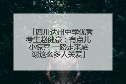 四川达州中学优秀考生赵健豪：有点儿小惊喜 一路走来感谢这么多人关爱