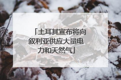 土耳其宣布将向叙利亚供应大量电力和天然气