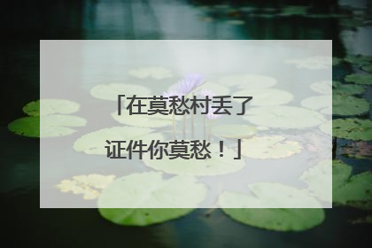 在莫愁村丢了证件你莫愁！