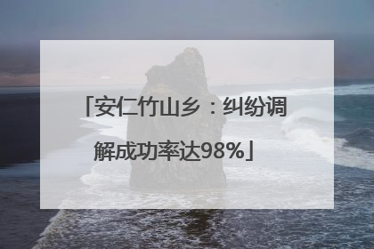 安仁竹山乡：纠纷调解成功率达98%