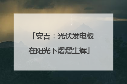 安吉：光伏发电板在阳光下熠熠生辉