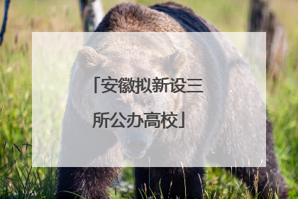 安徽拟新设三所公办高校