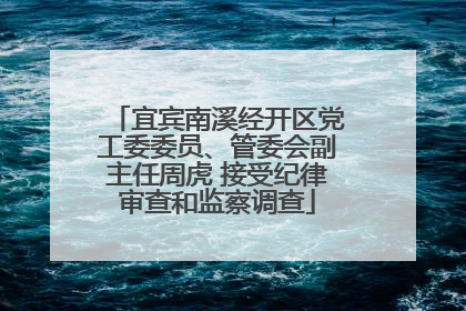 宜宾南溪经开区党工委委员、管委会副主任周虎 接受纪律审查和监察调查