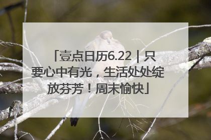壹点日历6.22｜只要心中有光，生活处处绽放芬芳！周末愉快