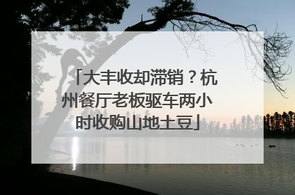 大丰收却滞销？杭州餐厅老板驱车两小时收购山地土豆