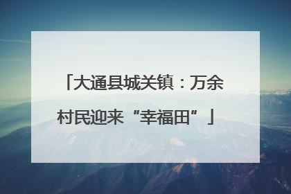 大通县城关镇：万余村民迎来“幸福田”