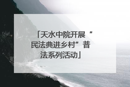 天水中院开展“民法典进乡村”普法系列活动