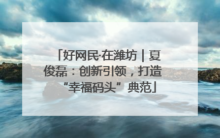 好网民·在潍坊｜夏俊磊：创新引领，打造“幸福码头”典范