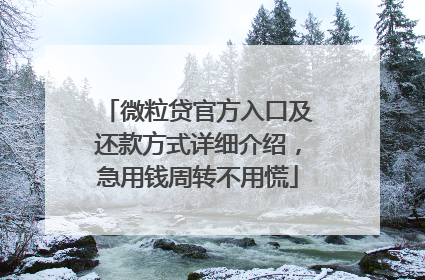 微粒贷官方入口及还款方式详细介绍，急用钱周转不用慌