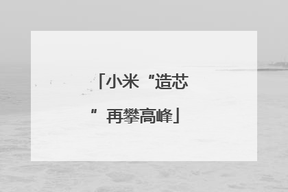 小米“造芯”再攀高峰