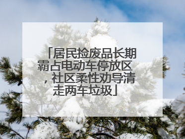 居民捡废品长期霸占电动车停放区，社区柔性劝导清走两车垃圾
