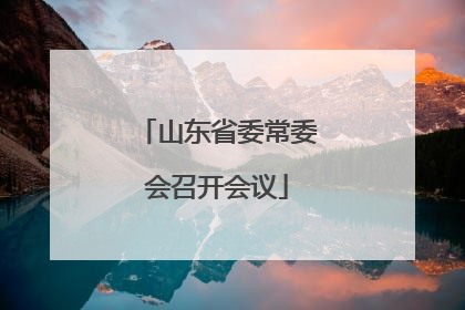 山东省委常委会召开会议