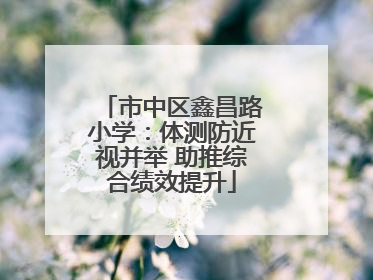 市中区鑫昌路小学：体测防近视并举 助推综合绩效提升