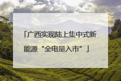 广西实现陆上集中式新能源“全电量入市”