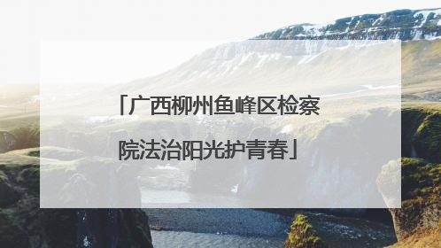 广西柳州鱼峰区检察院法治阳光护青春
