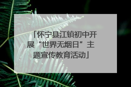 怀宁县江镇初中开展“世界无烟日”主题宣传教育活动