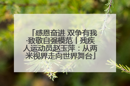 感恩奋进 双争有我·致敬自强模范丨残疾人运动员赵玉萍：从两米视界走向世界舞台