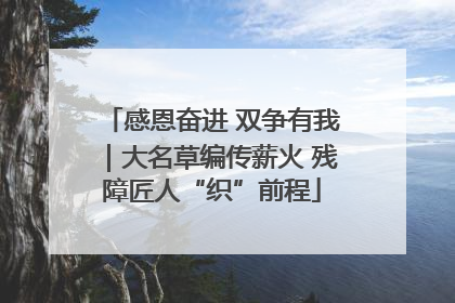 感恩奋进 双争有我｜大名草编传薪火 残障匠人“织”前程