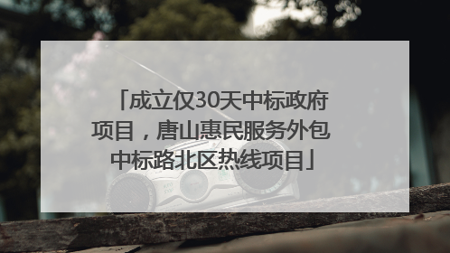 成立仅30天中标政府项目，唐山惠民服务外包中标路北区热线项目
