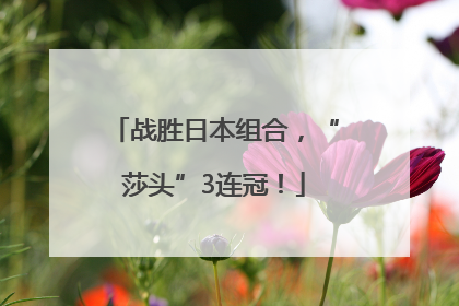 战胜日本组合，“莎头”3连冠！