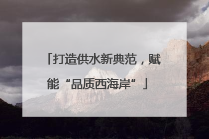 打造供水新典范，赋能“品质西海岸”