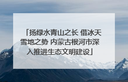 扬绿水青山之长 借冰天雪地之势 内蒙古根河市深入推进生态文明建设