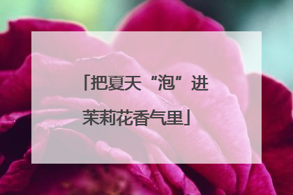 把夏天“泡”进茉莉花香气里