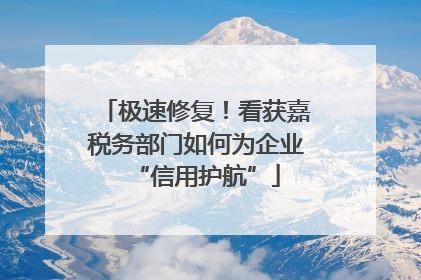 极速修复！看获嘉税务部门如何为企业“信用护航”