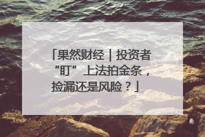 果然财经｜投资者“盯”上法拍金条，捡漏还是风险？